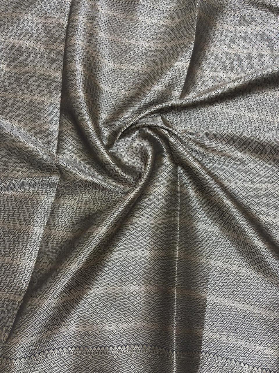 Pure Chiniya Silk Saree in Classic Black with Elegant Booti Weaving - Salam Silk Sarees