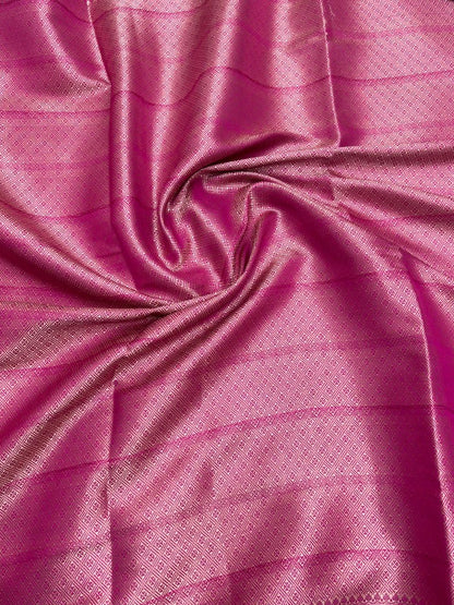 Pure Chiniya Silk Saree in Rani Pink with Elegant Booti Weaving