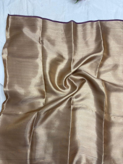 Pure Tissue Silk Saree in Dual Shades with Elegant Woven Border