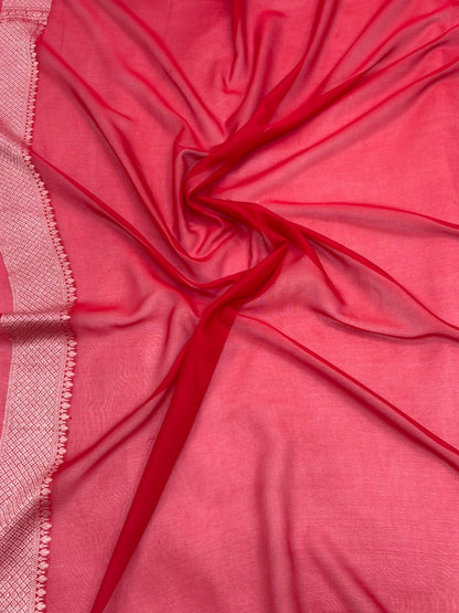 Pure Banarasi Khaddi Georgette Saree with Elegant Floral Weaving - Salam Silk Sarees