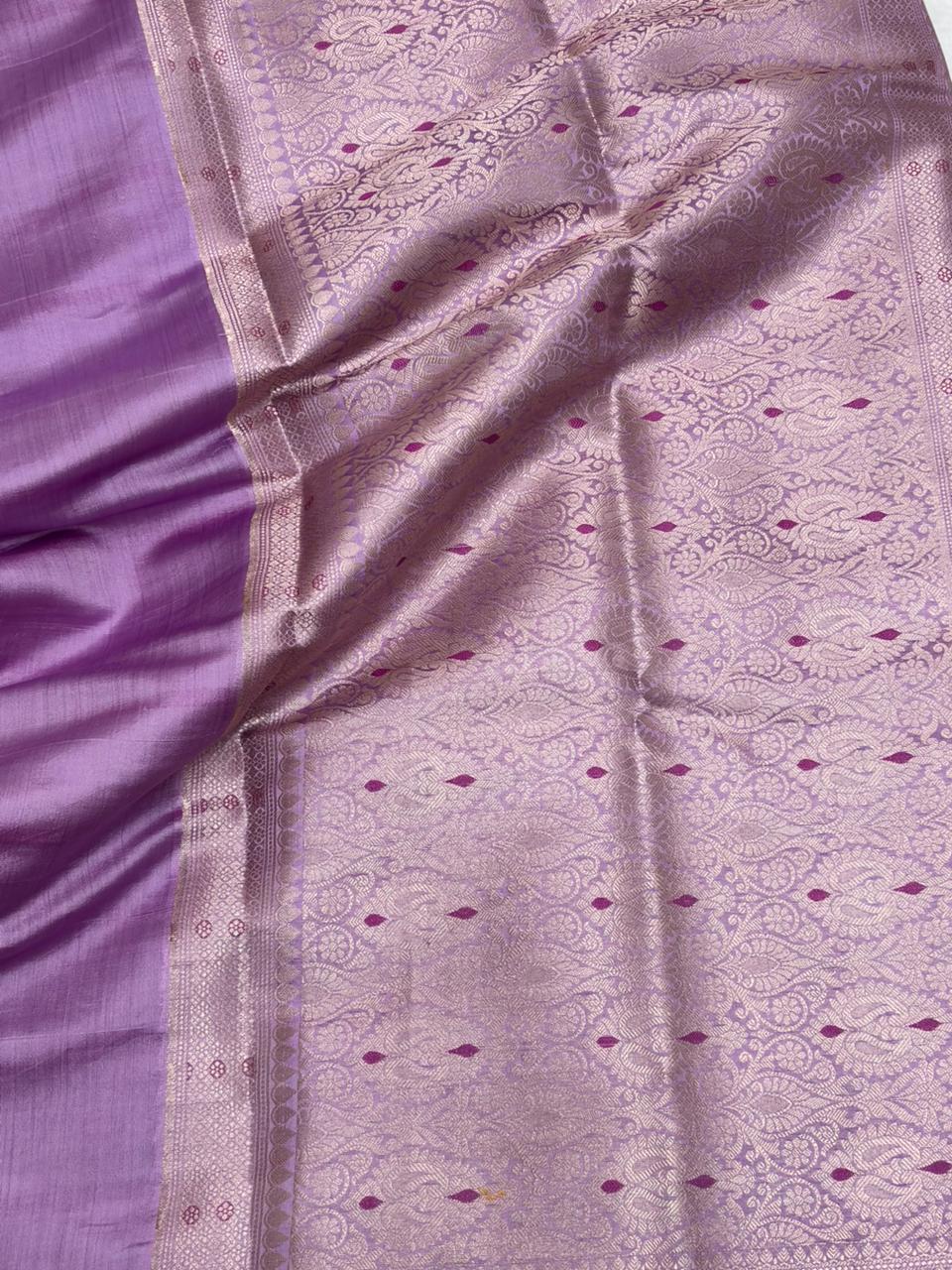 Pure Tissue Saree in Lavender Mauve with Subtle Zari Weave - Salam Silk Sarees