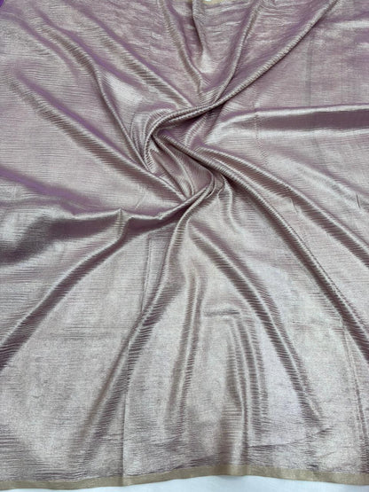 Purple Pure Moonga Silk Stripe Saree with Subtle Zari Texture - Salam Silk Sarees
